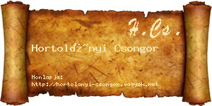 Hortolányi Csongor névjegykártya